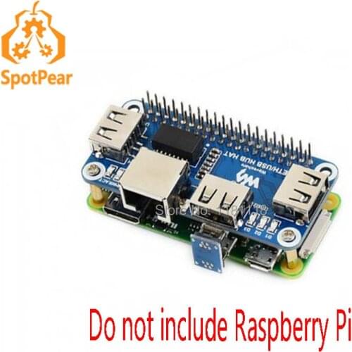 Raspberry pi zero W WH Ethernet J45 USB HUB HAT