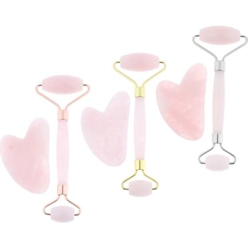 2pcs Whole Body Crystal Gua Sha Facial Roller Scraping Massage Board Face Lift Skin Relaxation Slimming Beauty Skin Care Tools