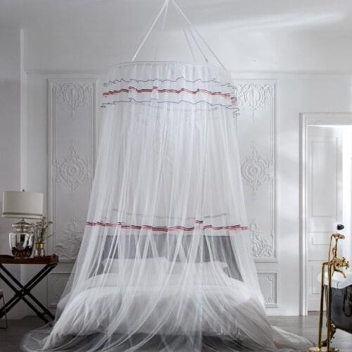 Luxury Romantic Hung Dome Mosquito Net Princess Insect Bed Canopy Netting gray white Lace Round Mosquito Nets Curtain For Beddin