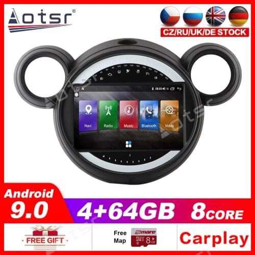 Android 9.0 System 4+64G RAM Car gps navigation For bmw Mini R56 R60 Cooper 2007-2014 GPS Navi Screen WIFI Google Carplay Idrive