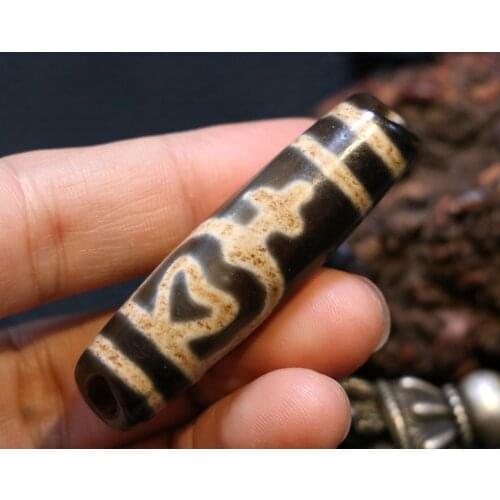 Treasure Magic Power Tibetan Old Agate Aquarius Treasure Bottle Wide Hole of kingdom dZi Bead Amulet Timestown UPD2119A1