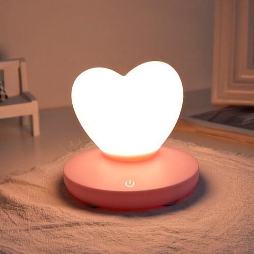 LED Love Silicone Night Light USB Charging Dimming Eye Protection Table Lamp Living Room Bedroom Bedside Decoration Girl Gift