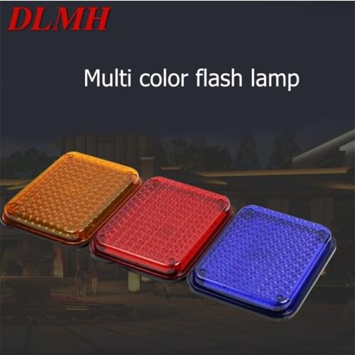 DLMH Highlight Flashing Light Red Blue Yellow 12V Warning Light LED For Security Guard Car Strobe Light