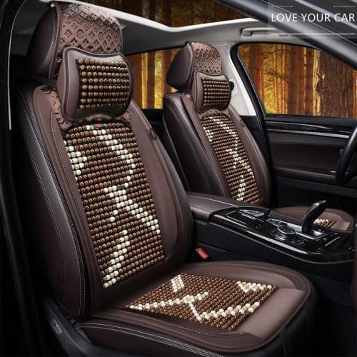 Car seat wooden bead single main driving four seasons universal half-pack cool pad summer breathable summer seat cushion
