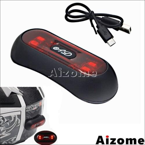 1PC Universal Motorcycle Helmet Night Riding Light Signal Warning Flashing LED Helmet Taillight Waterproof Safety Blinker