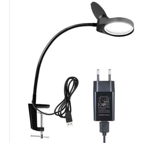 Illuminating Magnifier 3X/10X or 8X/15X Microscope Magnifying Glass with led lights Table