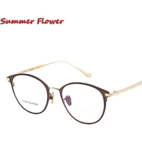 Chashma Female Pure Titanium Frame Lentes Opticos Gafas Top Quality Titanium Frames Super Light Eyeglasses Women and Men