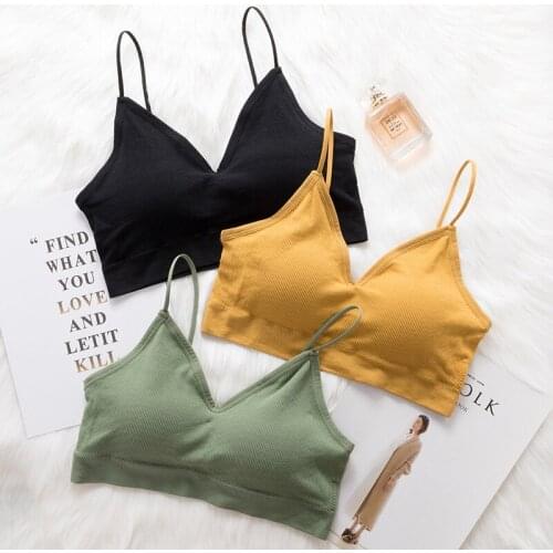Wasteheart New Women Fashion Green Yellow Bralette Wireless Padded Full Cup Stundent Maiden Bras Underwear Cup A B Female Bras