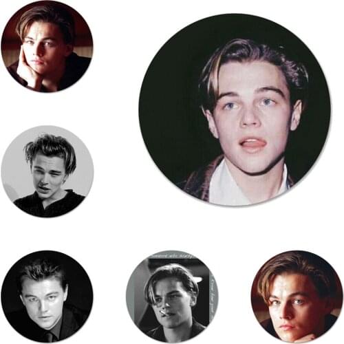 Leonardo DiCaprio young Super Star Icons Pins Badge Decoration Brooches Metal Badges For Clothes Backpack Decoration 58mm