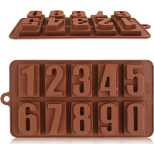 0-9 Numbers Silicone Mold Cupcake Jelly Candy Fondant Cake Decoration Baking Tool Chocolate Figure Moulds