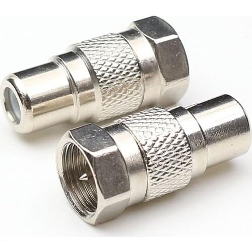 10Pcs F Type Male Plug to RCA Female Jack Connector Coax Cable Adapter Video F Male to RCA Female Adapter for CCTV Camera