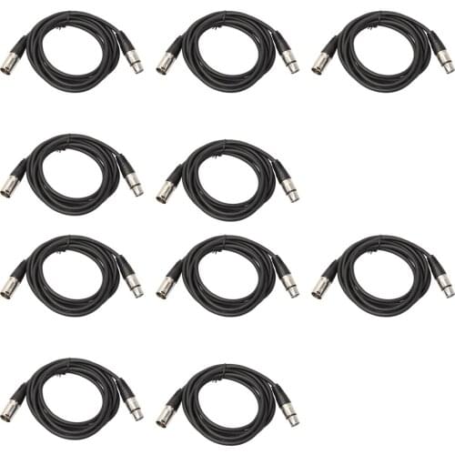 10x 3Pin XLR Male To Female Microphone Balance Connecting Audio Cable