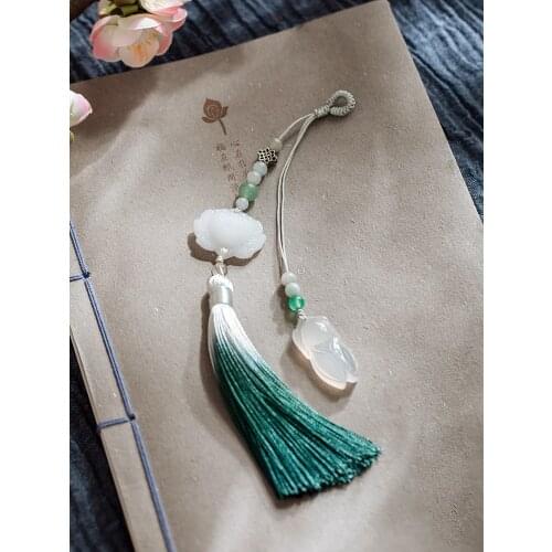 2021 chinese multicolor pressed flap cheongsam pendants tassel retro accessories lotus design brooch folk retro style pendant