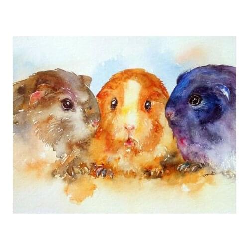 5D DIY Diamond Painting Cute Guinea Pigs Full Drill Diamond Embroidery Cross Stitch Mosaic Craft Kits Home Decor Christmas Gift