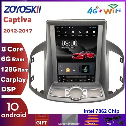 ZOYOSKII Android 10 vertical screen Tesla Style car gps multimedia radio navigation player for Chevrolet Captiva 2012-2017