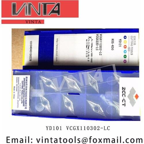 Free shipping high quality 10pcs/lots YD101 VCGX110302-LC cnc carbide turning inserts cutting blade tools