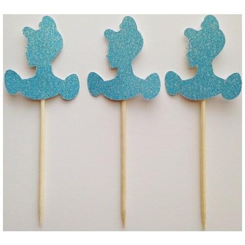 Glitter princess cupcake Toppers baby bridal shower girls birthday wedding party cake decorations food picks supplies