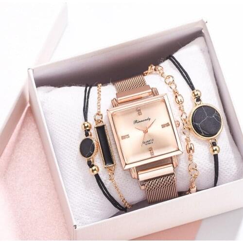2020 Women Watch Square Dial Stainless Steel Strap Luxury Fashion Ladies Watch Women Dress Watches Party Decoration Gifts