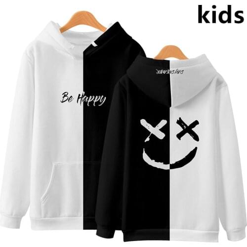 Personality 3 to 16 Years Kids Hoodies Be Happy Smile Face Print 3D Hoodie Boy Sweatshirt Boys Girls Fashion Jacket Men Clothing