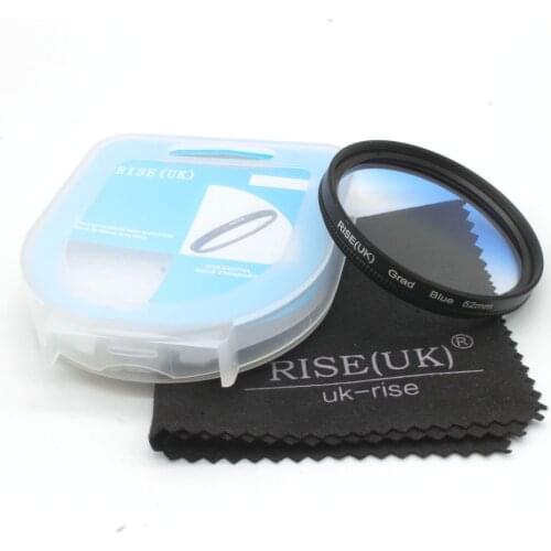 NEW RISE(UK) 52mm Rotating Grad Graduated Blue Color Lens Filter + filter case for Canon EOS 700D 600D 550D Nikon Camera
