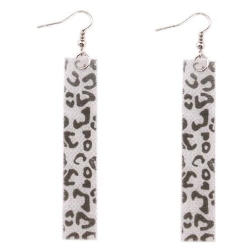 Leapord Zebra Stripes Leather Bar Dangle Drops Earrings for Women Classic Leopard Drops Earrings Women Jewelry Factory