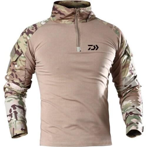 Daiwa Fishing Clothes Summer Sun Protection Fishing T Shirt Army Breathable Anti-Mosquito Outdoor Camping Travel Fishing Shirt