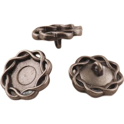 10 pcs Fashion flower button DIY Metal Shank Buttons Sewing garment Clothes craft Coat shirt Accessory Decorative button DIY