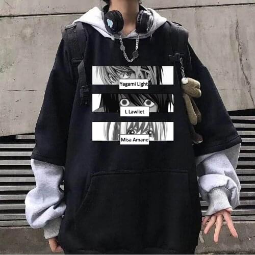 2021 Hot Sale Death Note Hoodie Anime Pullovers Tops Long Sleeves Sweatshirts for Men Autumn Man Clothes Homme