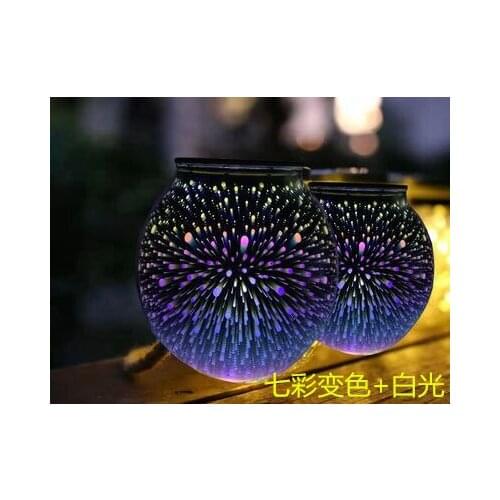 The new 3 d solar energy lamp 3 d glass lamp solar lawn lamp solar sun jar