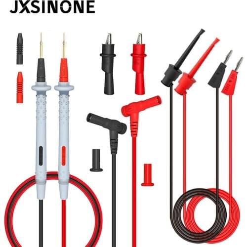 JXSINONE P1506 set Multimeter Probe Test Leads Kit 4mm Banana Plug to 1mm Sharp Needles with Test Hook Clips Cabels 1000V 20A