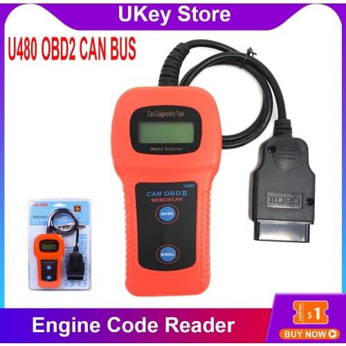 Okeytech 16pin U480 OBDII OBD2 CAN BUS & Engine Code Reader Works On All 1996 And Newer Cars & Trucks Car Diagnostic Scan Tools