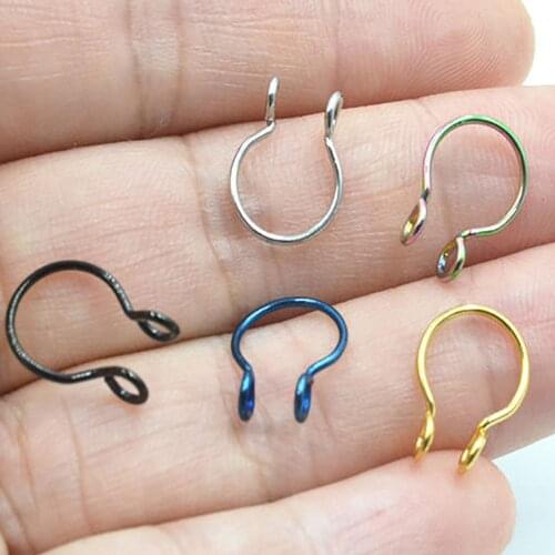 2020 U Shaped Fake Nose Rings for Women Stainless Steel Nose Rings & Studs Fake Piercing Jewelry Clip On Nose Body Clip Hoop