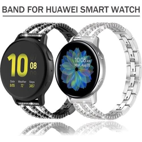 20mm 22mm Women Stainless Steel Strap for Huawei Watch GT2 Pro Diamond Band for GT 46mm Huawei GT 2 42mm 46mm Bracelet Watchband