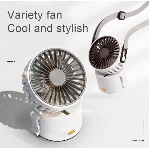 Mini Handheld Fan with 3 Speeds Small Power Mini Fan with Hanging Rope Type-C USB Rechargeable Desk Fan 45 Degree Swivel VJ-Drop