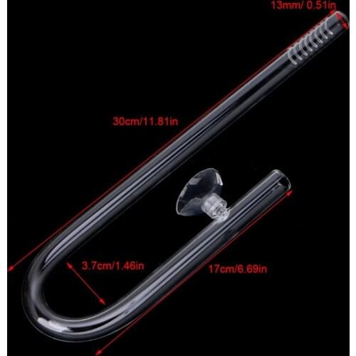 Aquarium Planted Glass Outflow Inflow Lily Pipe 13mm/17mm Tube With Suction Cup AXYC