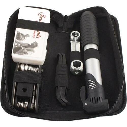 HOT Sale Bicycle Tool Bag Multi-function Folding Tire Repair Kits Multifunctional Kit Set With Pouch Pump for Bike Bicycle