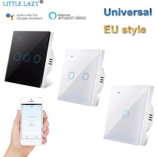 1/2/3Gang Smart Wifi Single Fire/Neutral Fire Glass Touch Voice Control Switch 110-240V Support Tuya APP Google Home Alexa