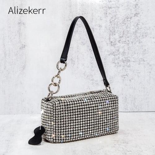 Ring Chain Diamonds Evening Bags Women Luxury Designer Shiny Rhinestone Crystal Clutch Purses And Handbags For Wedding Party