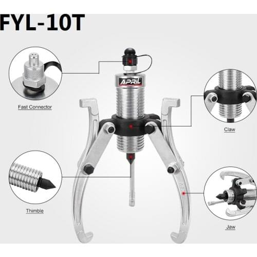10Tons Hydraulic Flange Disassembly Split Hydraulic Gear Puller Bearing Puller Without Hand Pump Wheel Bearing Puller FYL-10T