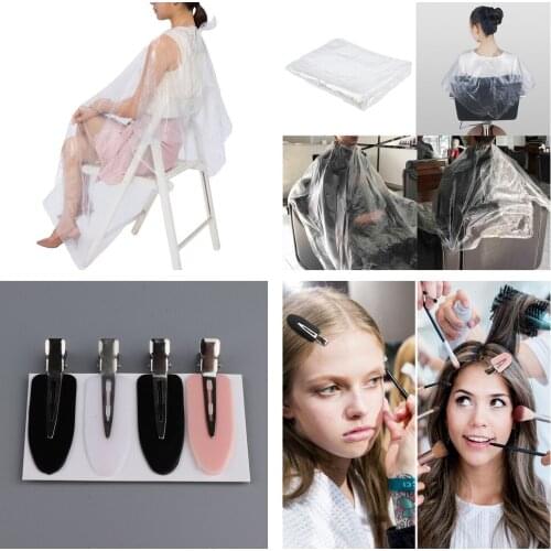 100x Disposable Hair Cutting Cape Salon Gown Barber Capes Cloth Transparent