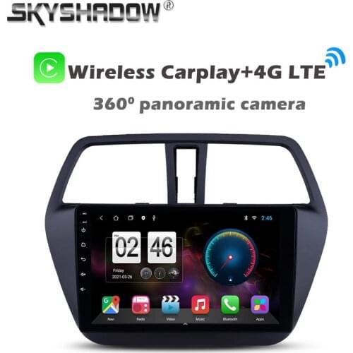 360 Panoramic Camera Carplay 6GB+128GB Android 10.0 Car DVD Player GPS WIFI Bluetooth RDS Radio For Suzuki SX4 S-CROSS 2014-2017
