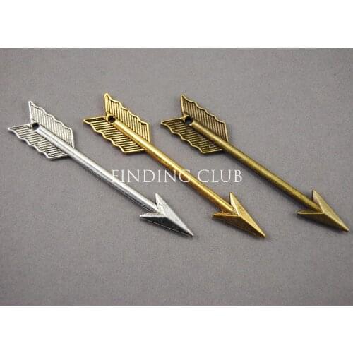 20 pcs 3 Colors Large Arrow Charm Alloy Metal Jewelry Pendant Charms Connector Fit Handcraft DIY A163/519/23