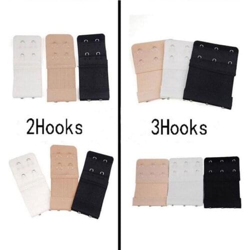 3Pcs Ladies 2/3 Hook Bra Extender Soft Back Band Extension Strap Underwear Belt