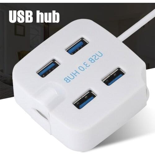 USB3.0 4-port Hub High Speed USB Splitter Adapter with Mobile Phone Holder PUO88