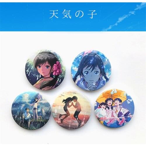 5pcs Anime Cartoon Weathering with you Pin Badge Brooch Cosplay Accessories Pins for Backpack Decor Boy Girl Gift
