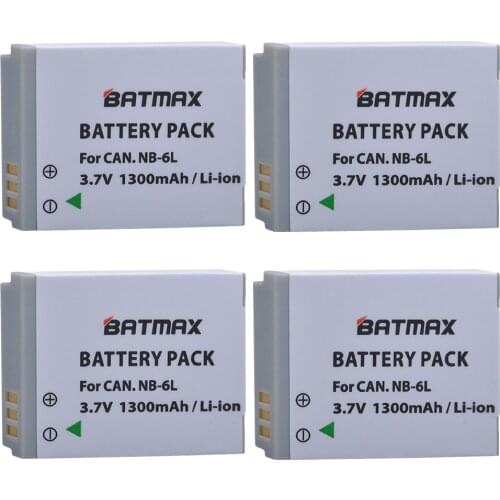 4x NB-6L Battery NB 6L NB6L batteries for Canon IXUS 310 SX275 SX280 SX510 200 210 300 S90 S95 SD1300 SD1200 SX240 HS SX500 IS