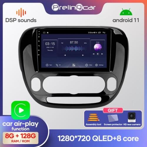 Prelingcar Android 10 For Kia Soul 2014-2018 Car Radio Multimedia Video Player GPS Navigation NO DVD 2 Din Octa-Core