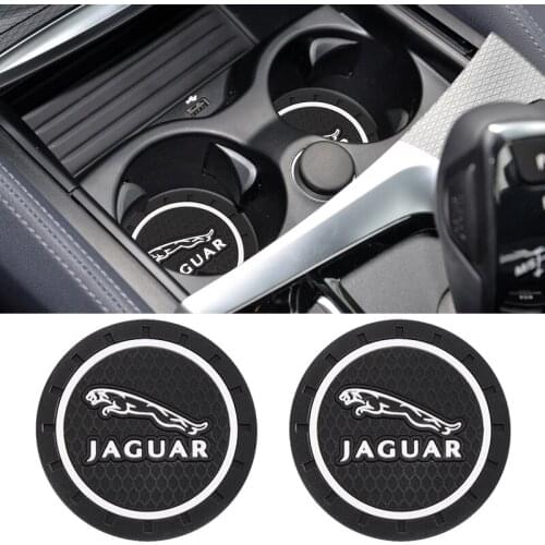 Car Styling Coaster Slot Non-Slip Pad Water Cup Holder Mat for Jaguar XE XF XJ F-PACE 2015-2018 Auto Interior Accessories