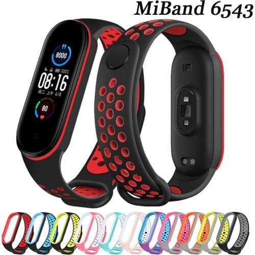 Bracelet for Xiaomi Mi Band 5 6 smart watchband for miband 4/5 Sports Breathable Wrist belt Silicone correa mi band 4 3 Straps