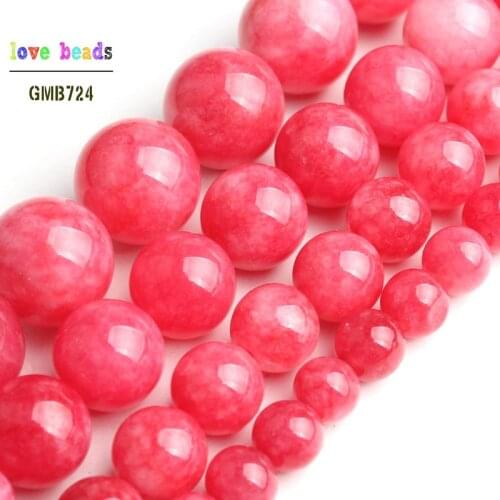 Red Angelite Stone Beads Rhodochrosite Loose Round Beads for Jewelry Making DIY Bracelet Necklace 15'' strand 6/8/10/12mm